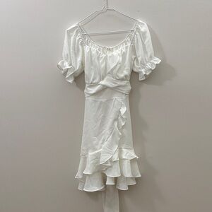 Elegant White Ruffle Dress